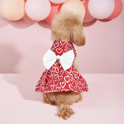 Valentine Bow™ Pet Dress – Cute & Festive Dog Outfit - Pet Supplies