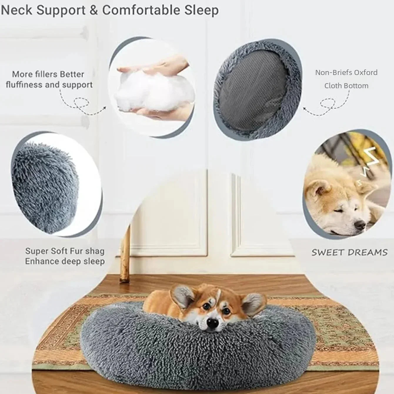 CozyPaws™ Plush Pet Bed sifo-shop